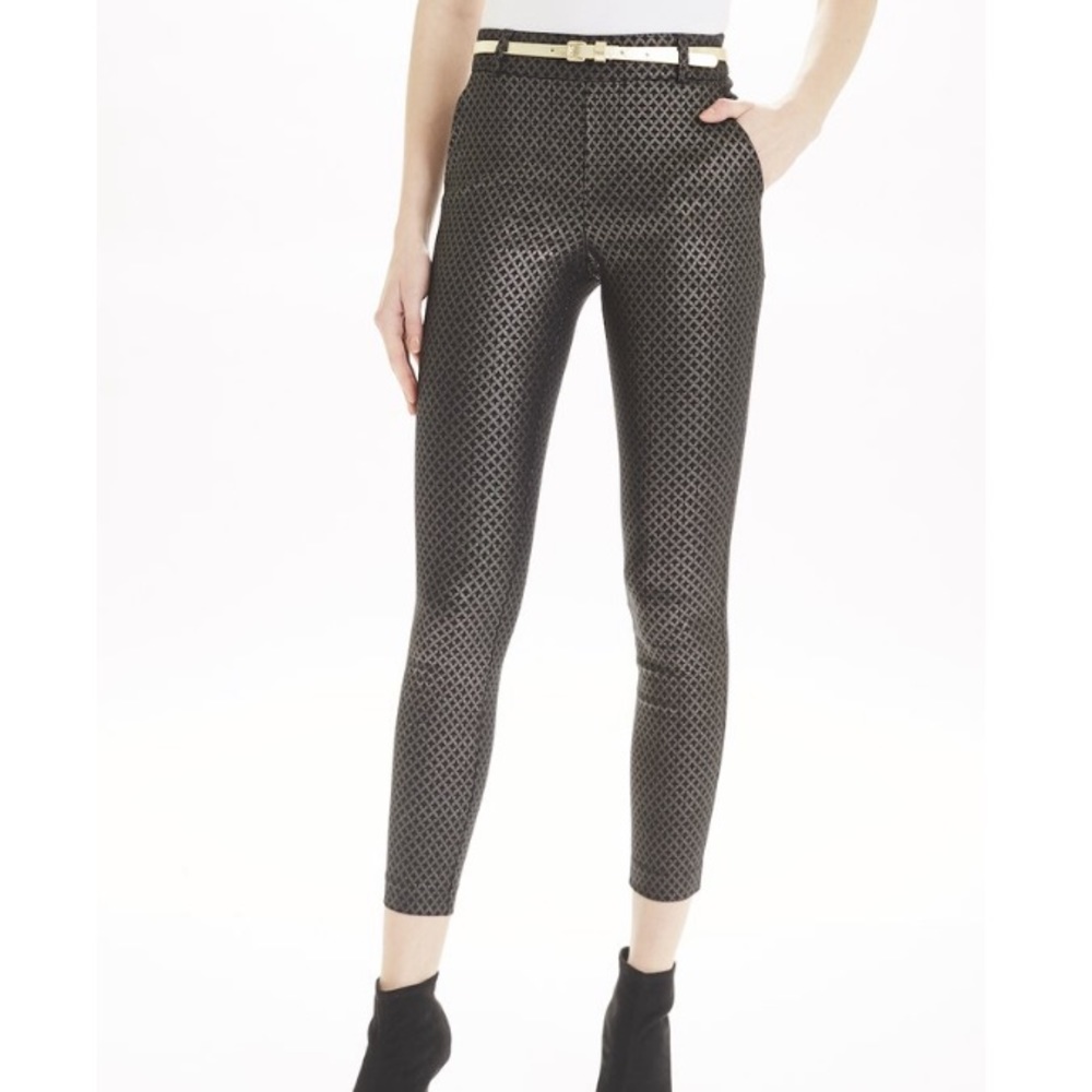 ILTM Gold Black Pants Stretch Gwyneth Trousers